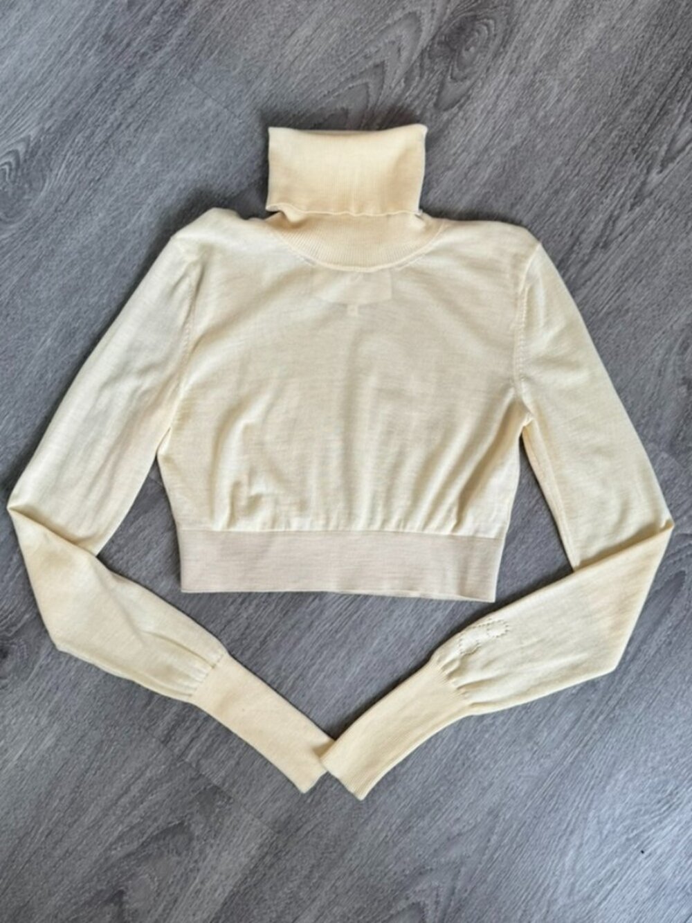 AND THE BRAND 100% Merino Wool Cropped Turtleneck Sweater XS